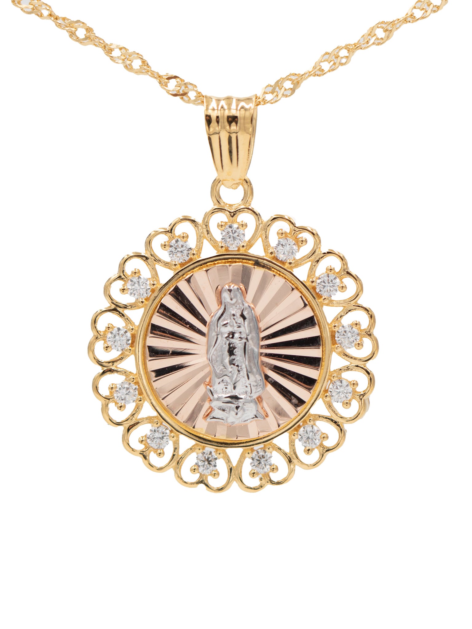 Our Lady of Guadalupe Flower Necklace