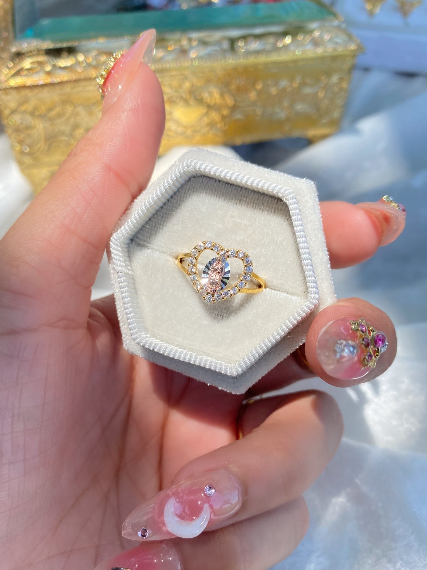 Virgencita Heart Ring
