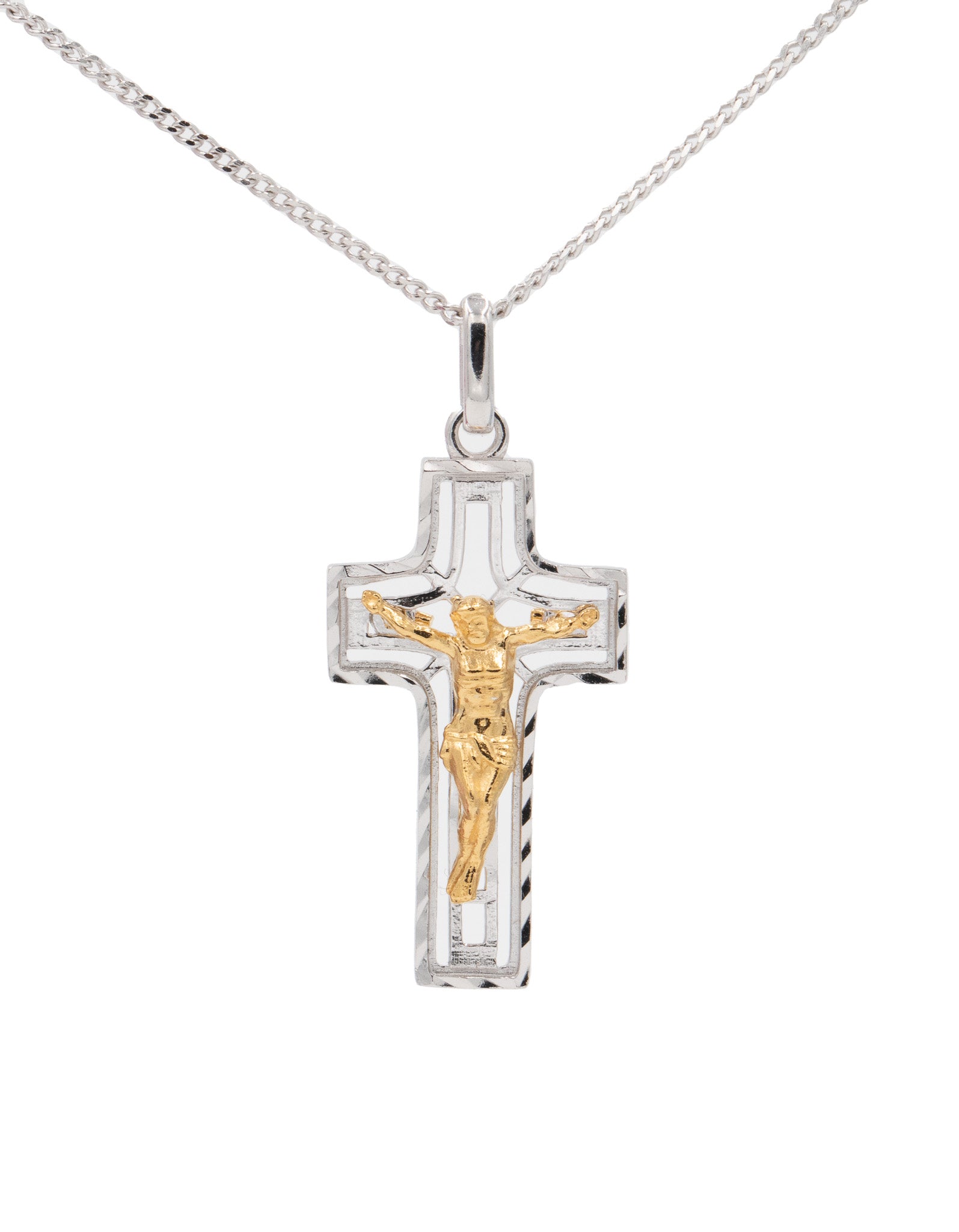 Silver Jesus Cross Necklace