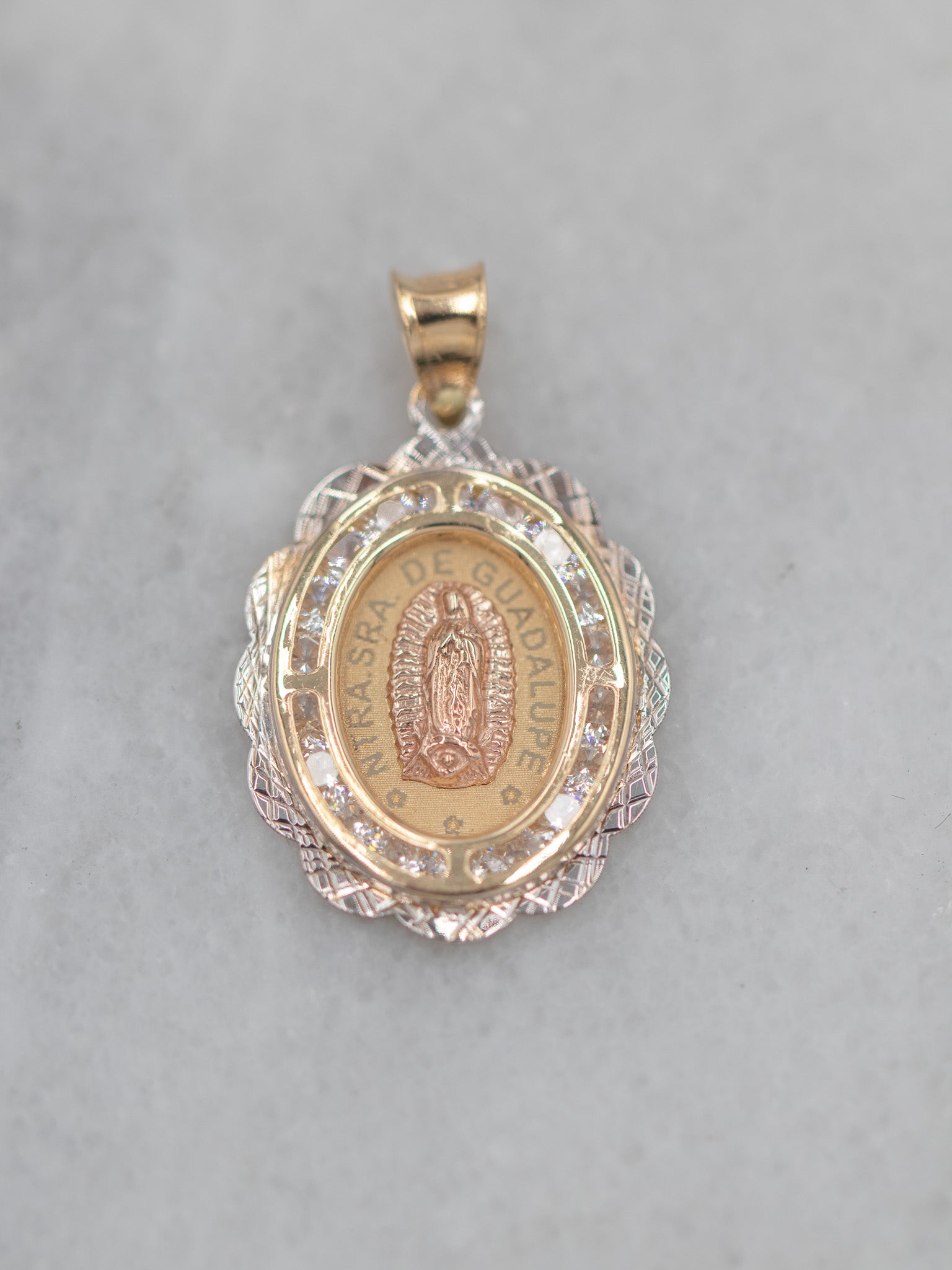 14K Gold Nuestra Señora de Guadalupe Pendant