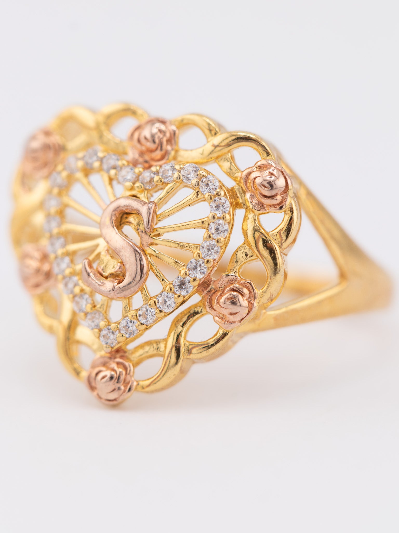 Rose Heart Initial Ring [N - Z]