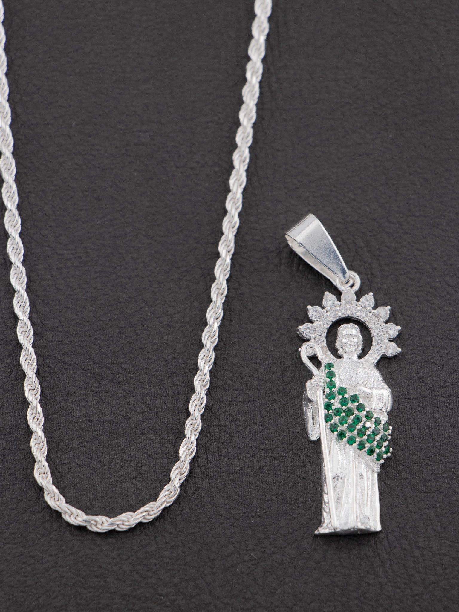 Judas Pendant San Judas Rope Necklace Sterling Silver San Judas