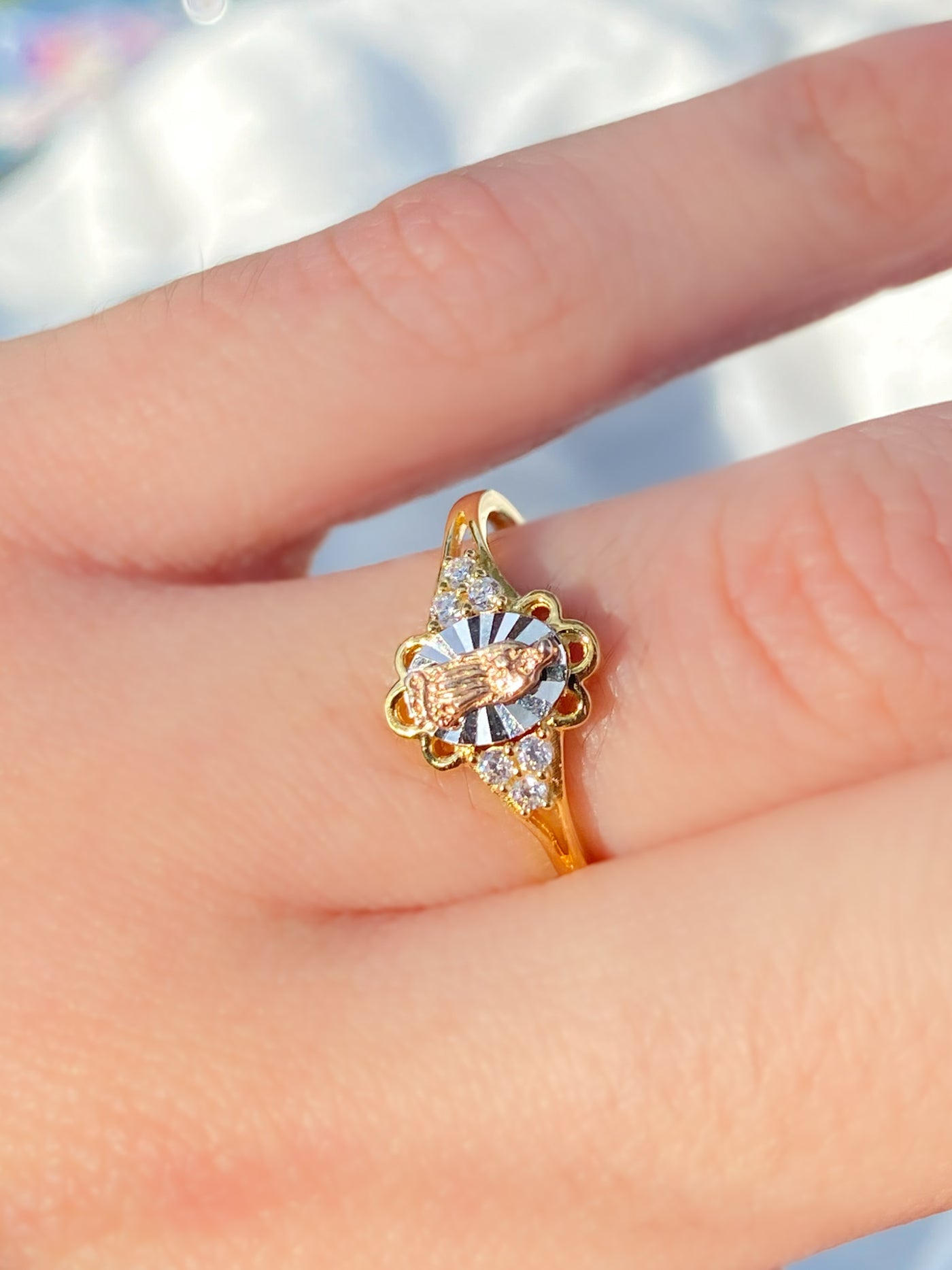 Gold Plated Sterling Silver Virgencita Ring
